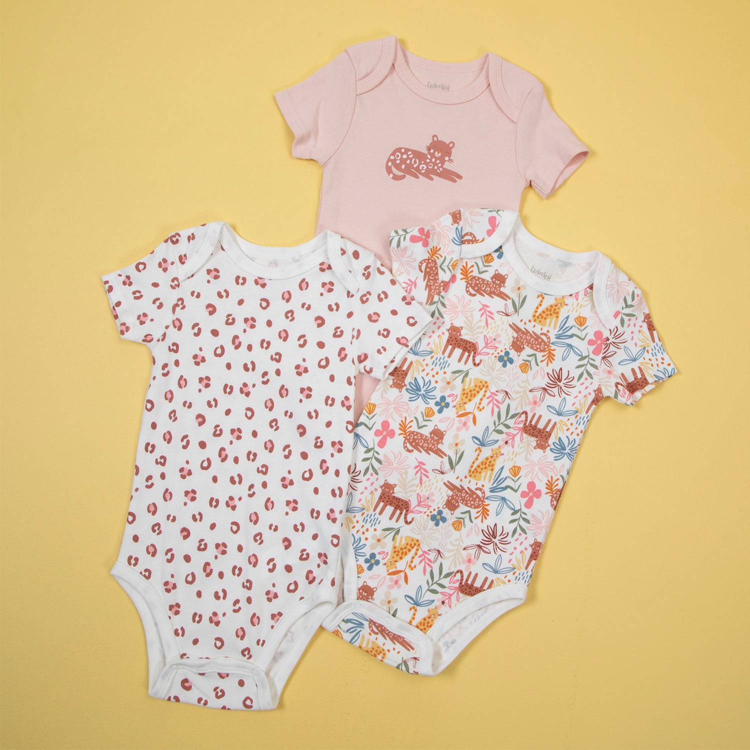 Pack de 3 bodies para bebe niña algodón yamp YAMP