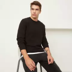 BASEMENT - Sweater Liso Manga Larga Hombre Basement