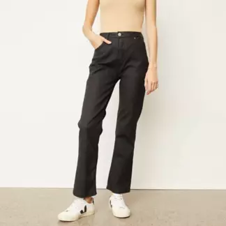 BASEMENT - Jeans Straight Tiro Medio Mujer Basement