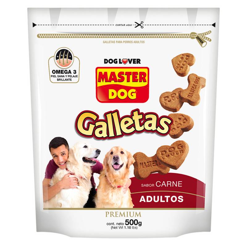 MASTER DOG - Perro Adulto Galletas Carne 12 Unidades