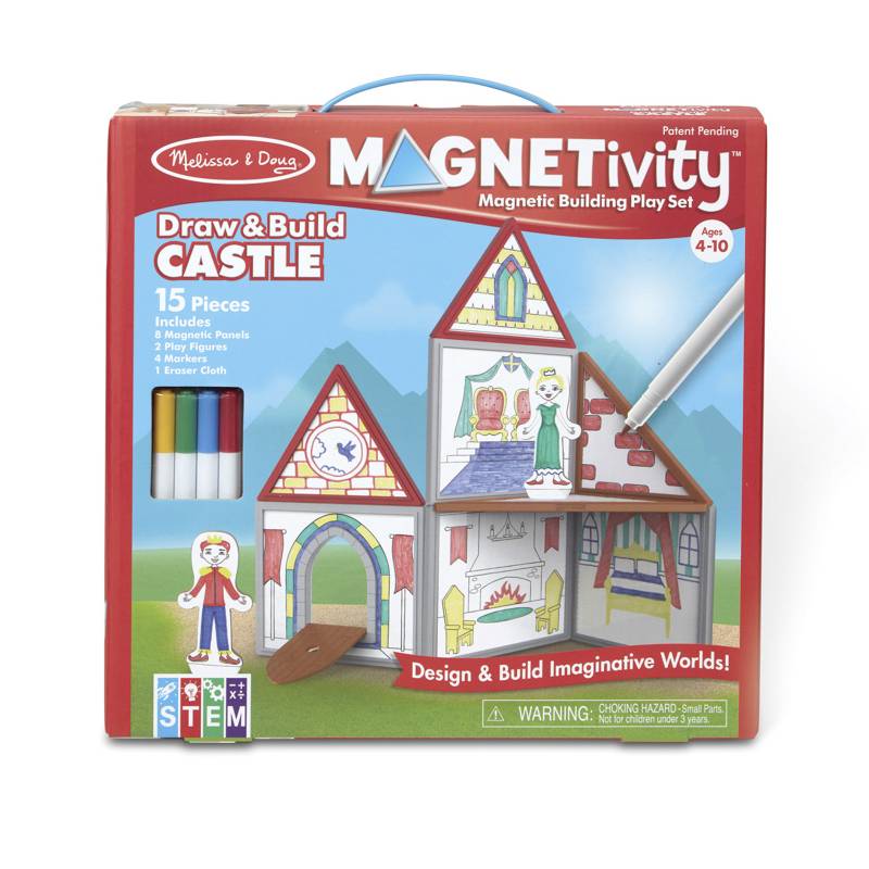 MELISSA & DOUG - Melissa & Doug Magnetivity Dibuja y construye un castillo