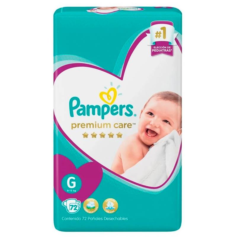 PAMPERS - 3 Pañales Pampers Premium Care 216 Unid Talla G