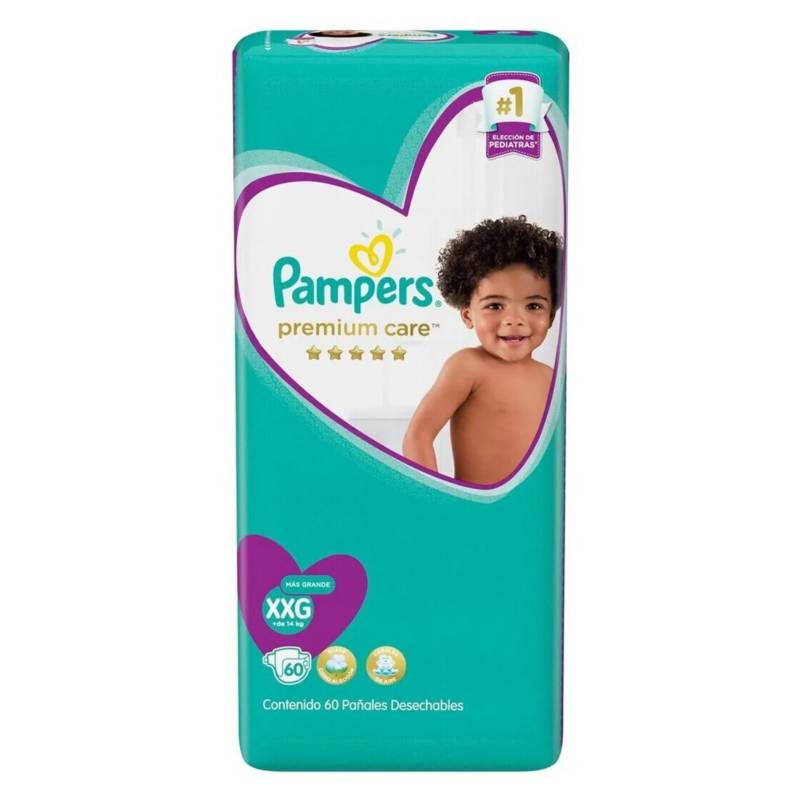 PAMPERS - 1 Pañales Pampers Premium Care 60u. Talla Xxg