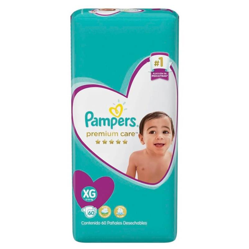 Pampers - 2 Pañales Pampers Premium Care 120 Unid Talla Xg