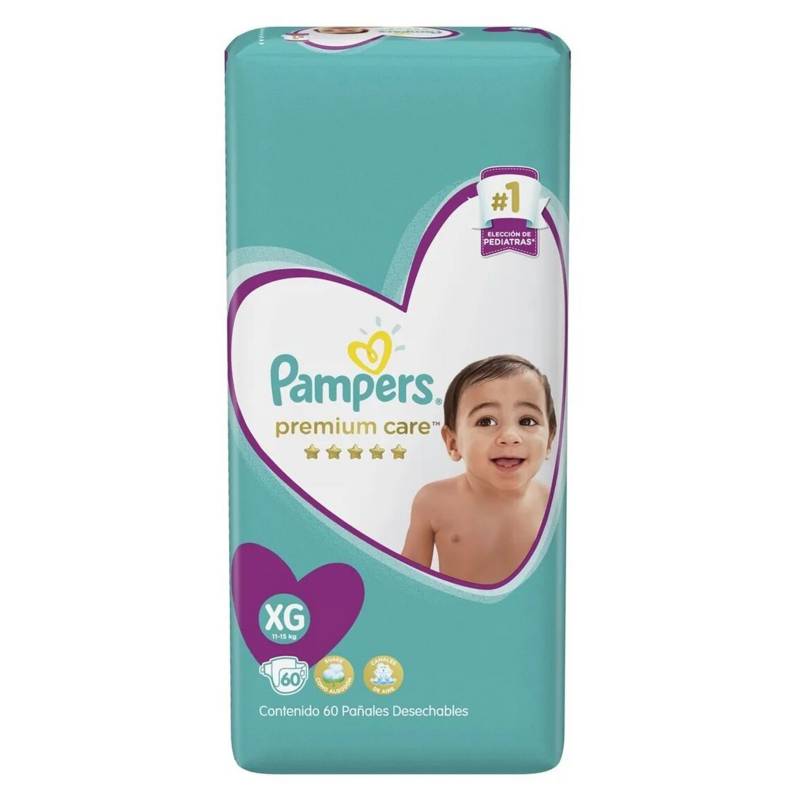 Pampers - 4 Pañales Pampers Premium Care 240 Uni Talla Xg