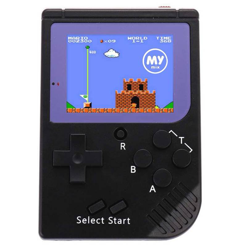 MY MIX - Mini Consola Retro Portátil 188 Juegos Negra