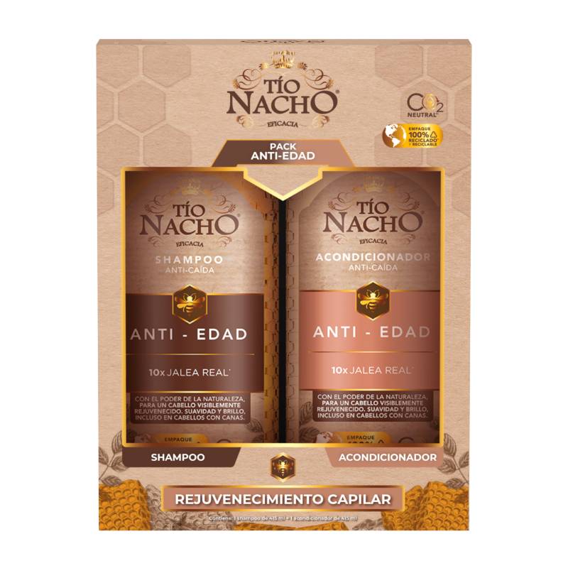 TIO NACHO - Pack Tío Nacho Jalea Real 01 Shampoo y 01 Acondicionador 415ml C/u