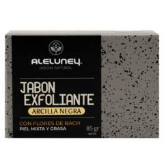 ALELUNEY - Jabón barra Exfoliante de arcilla negra y piedra pómez 85 gr