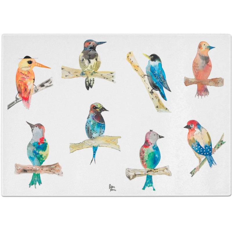 PAPER HOME - Tabla picar vidrio chica paper-home pájaros
