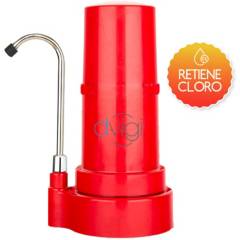 DVIGI - Purificador de Agua Rojo Rinde 14000L Elimina Cloro - Carbón Activado