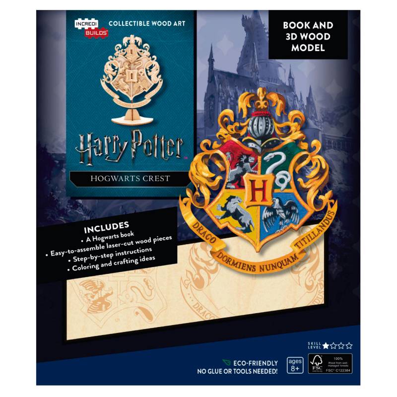 RETAILEXPRESS - Harry Potter Hogwarts Crest Libro y Modelo Armable En Madera