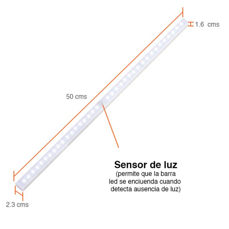 Lámpara De Barra De Luz De Barrido Manual Con Sensor De Movimiento