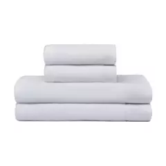HOHOS CASA - Set 2 toallas mano y 2 toallones Elegance blanco, 100% alg, 550 gr/m2