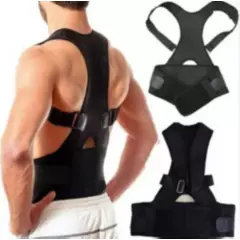 GENERICO - Corrector  de  postura espalda unisex con imanes L/XL Color negro