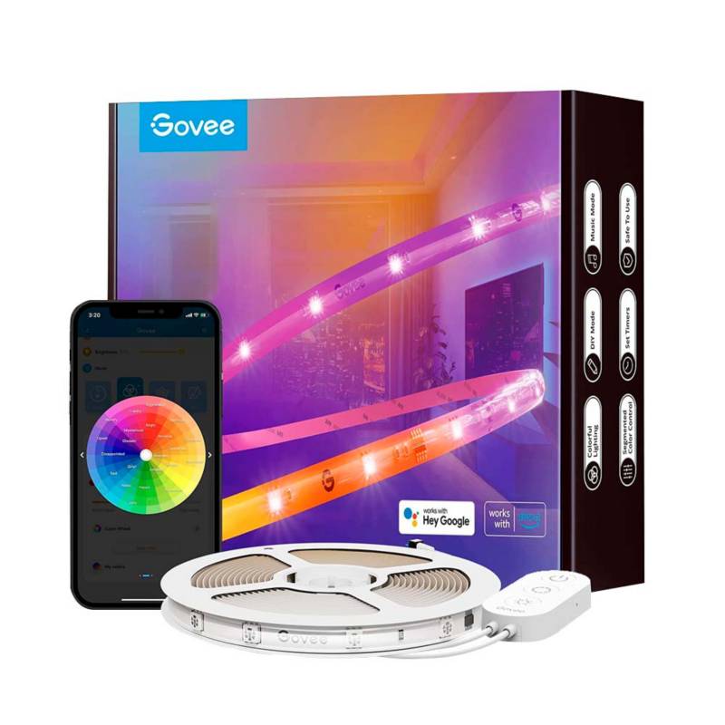 GOVEE - Luces LED RGBIC 5mts Wifi con Protector - Govee