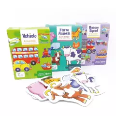 TARMONS - Pack Puzzle 6x1 animales y transporte