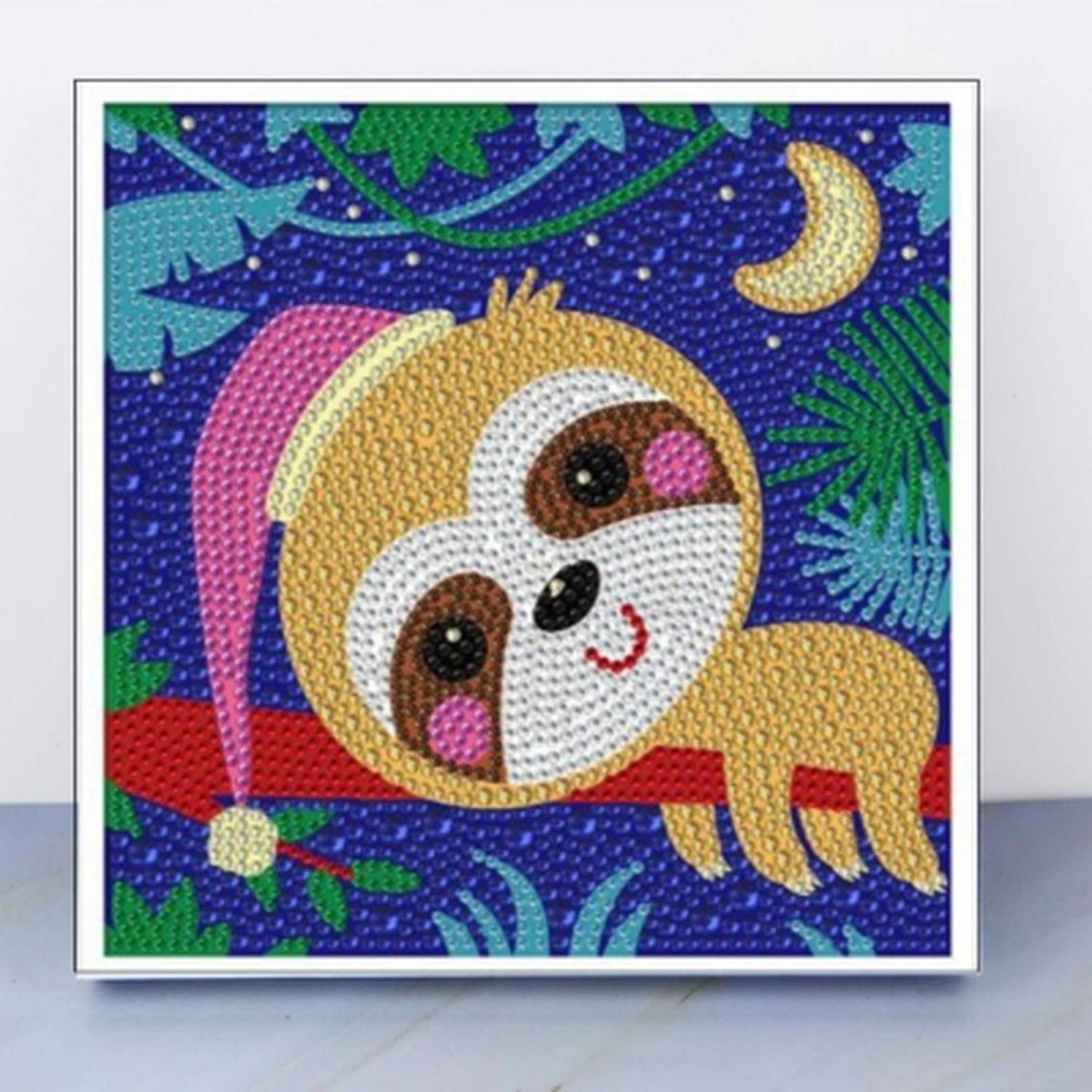 GENERICO Diamond painting niños 5d Perro Colorido - con marco - 20x20 cm
