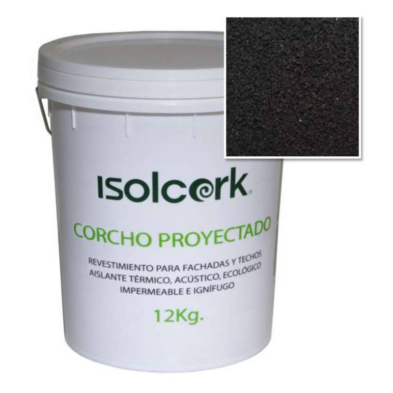 ISOLCORK - Revestimiento corcho proyectado 12 kg Negro