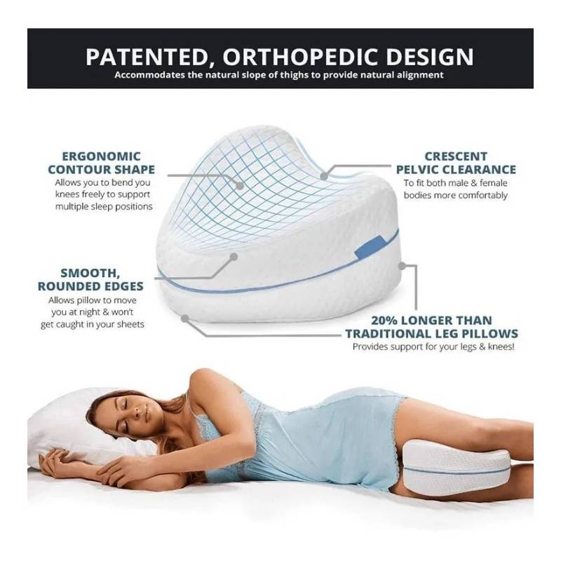 Almohada cojín para piernas ortopédico de rodilla. Facilita el dormir de  lado.
