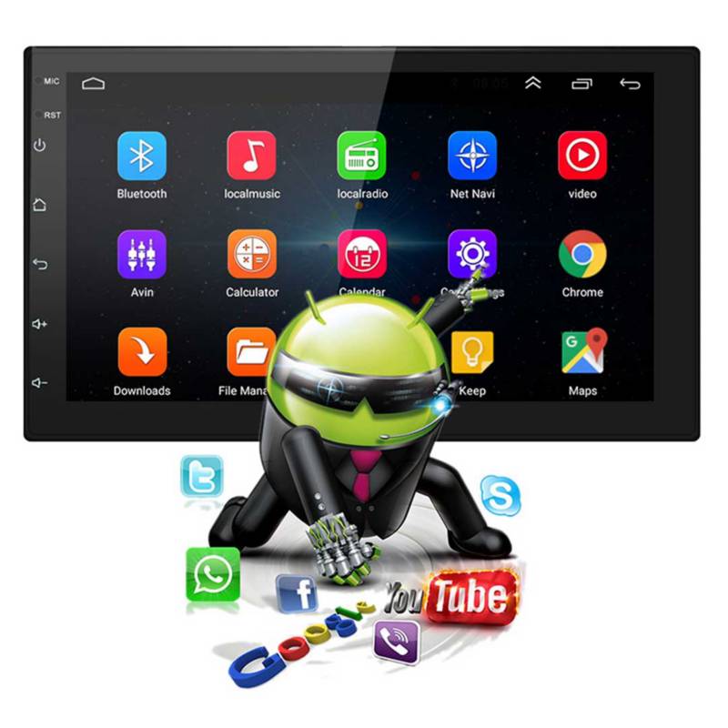 Radio Auto 9 Pulgadas Android 9.1 1gb 16gb + Cam + Mic - 2 din GENERICO