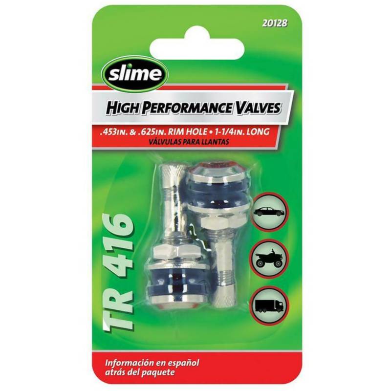 SLIME - Válvula de neumático de alto rendimiento cromado TR 416 de 1-1/4"