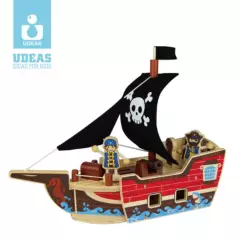 UDEAS - Barco Pirata Armable de Madera