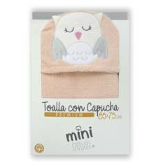 MINI ME - Toalla Capucha Premium para bebé Algodón 85x75 cms rosado