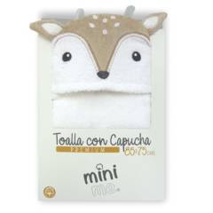 MINI ME - Toalla Capucha Premium para bebé Algodón 85x75 cms blanco
