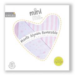 MINI ME - Manta de Algodón reversible para bebé 75x100 cms rosada