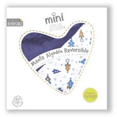 MINI ME - Manta de Algodón reversible para bebé 75x100 cms azul