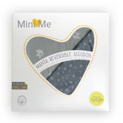 MINI ME - Manta de Algodón reversible para bebé 75x100 cms gris