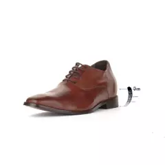 MAX DENEGRI - Zapato de Altura para Hombre Elegant Café Oscuro Max Denegri 7cm