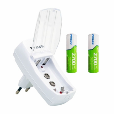 Cargador de Pilas Philco + 2 Pilas AA 2700 mAh + 2 Pilas AAA 1200 mAh  42PLC9854G - AngelStock