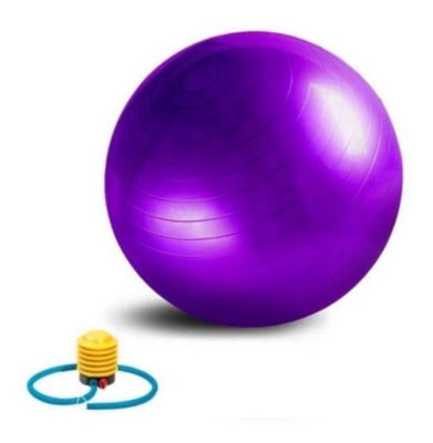 Pelota Pilates 65 cm Morado + Inflador Manual