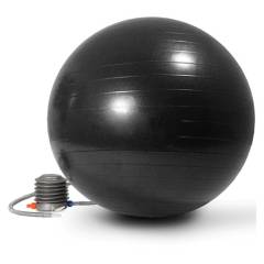 CRUSEC - Pelota balón negro yoga 65 cm pilates con inflador