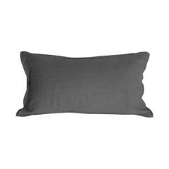 NATURALINO - Funda de almohada lino - 50x90 cms - gris oscuro