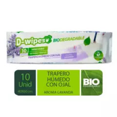 TEZA - 12 Trapero Húmedo D-wipes Biodegradable Lavanda 10 unid