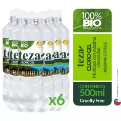 TEZA - 6 Cloro Gel Teza 100% Biodegradable Citrus 900 Ml