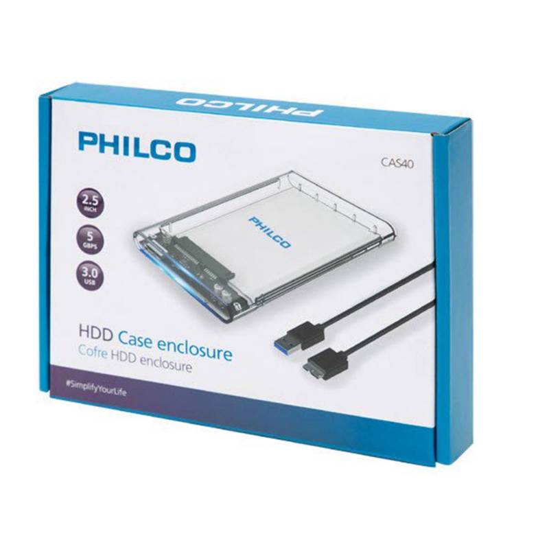 PHILCO - Cofre Case Para Disco Duro Sata 2.5 Usb 3.0 Hdd Notebook
