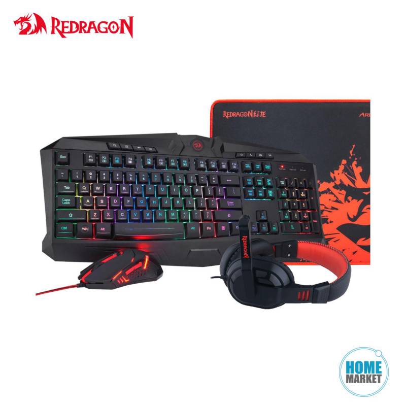 REDRAGON - Kit Gamer Teclado Mouse Pad Audifonos Redragon  S101