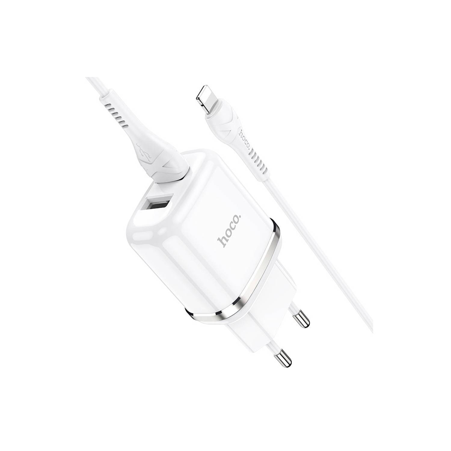 Cargador Doble USB-A 2.4 A Cable Lightning APOKIN PC913Y - Blanco