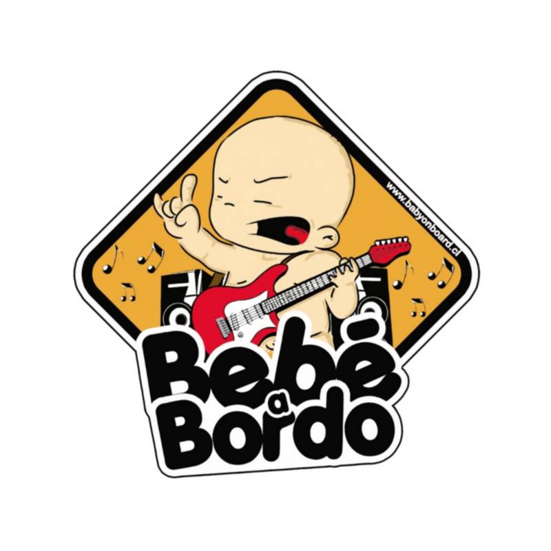 BABY ON BOARD - Letrero Bebé a Bordo Rockero