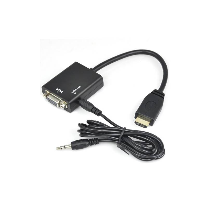 DM - Adaptador HDMI a VGA con cable audio auxiliar