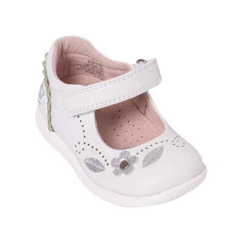 Zapato Pillin con Flores Hojitas Para Bebe Blanco | falabella.com