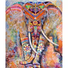 FUN AT HOME LO DIVERTIDO DE ESTAR EN CASA - Diamond Painting Elefante Hindu 40x30