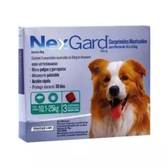 NEXGARD - Nexgard Antipasitario Perro 10 a 25 Kg, 3 Comprimidos