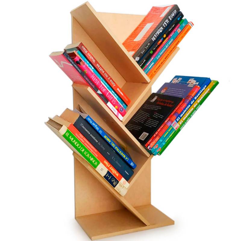 GENERICO Organizador de libros tipo arbol decorativo en madera mdf