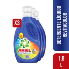 ARIEL - Pack 3 Detergente Líquido Ariel Revitacolor 1.8L