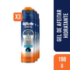 GILLETTE - Pack 3 Gel De Afeitar Gillette Fusion Proglide 198g