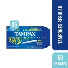TAMPAX - Pack 6 Tampones Tampax Flujo Regular 10 un